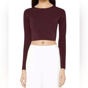 Ted Baker Long Sleeve Ribbed Effect Purple Crop Top Rose Gold Zip Croped Ted 1